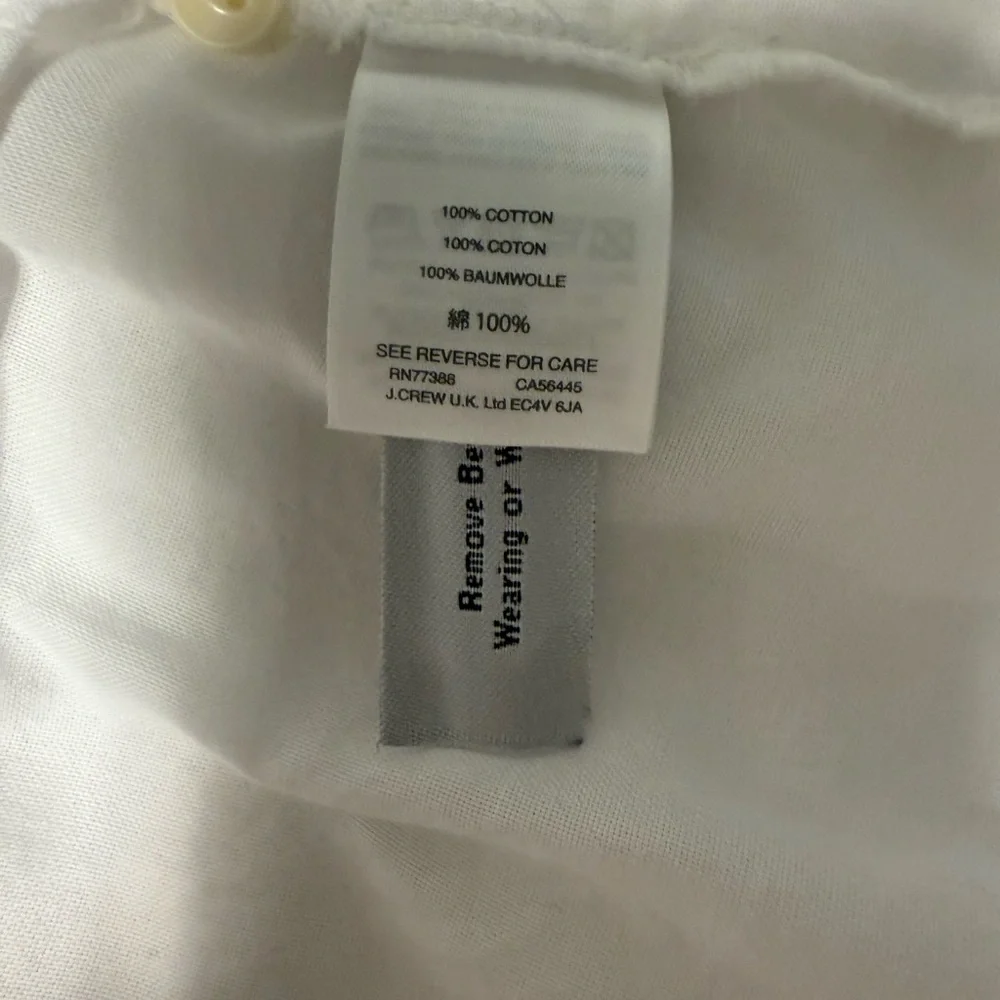 J. Crew women's size small white collared button down elbow length sleeves top